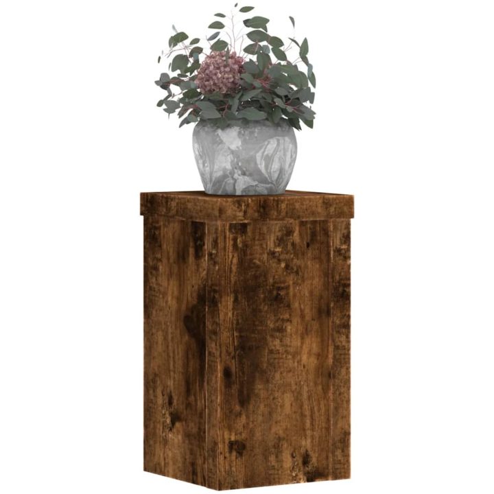 Växtställ 2 st rökfärgad ek konstruerat trä vidaXL 10 x 10 x 18 cm – bild 3