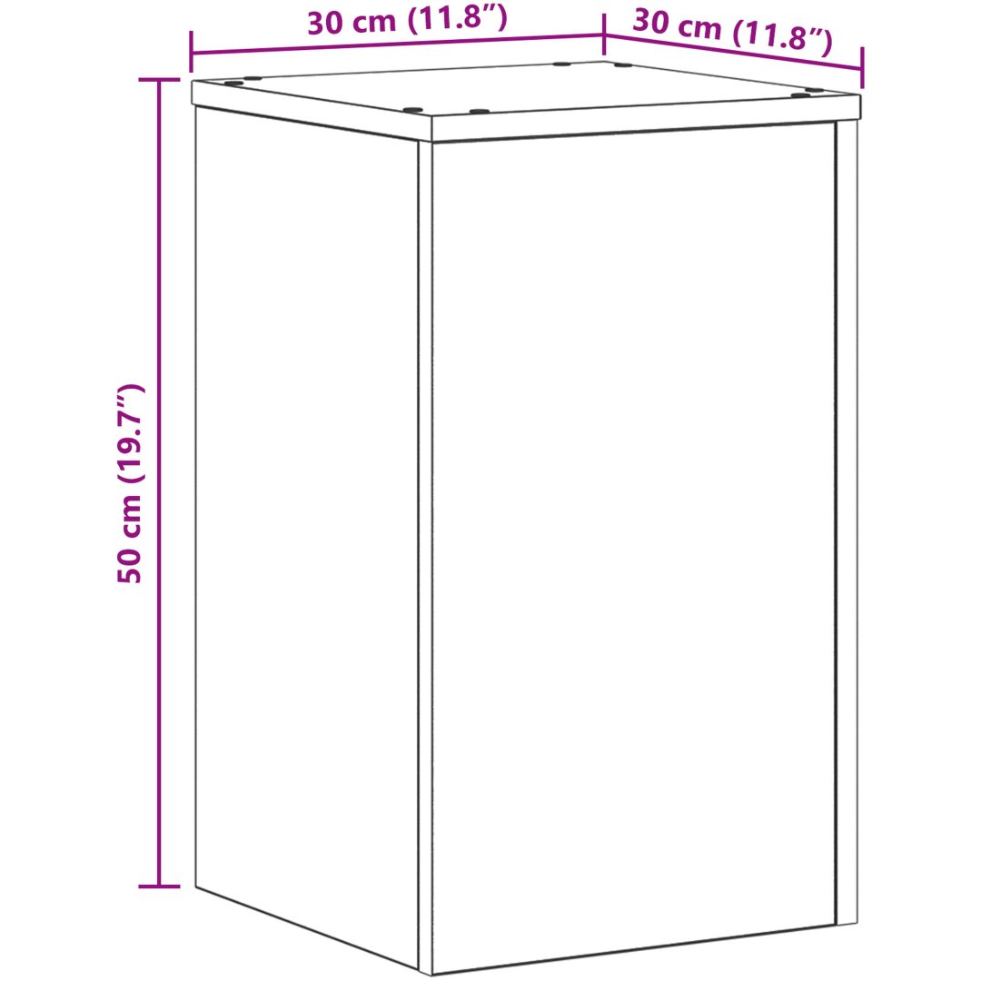 Växtställ 2 st Svart Ek Konstruerat trä vidaXL 30 x 30 x 50 cm – bild 9