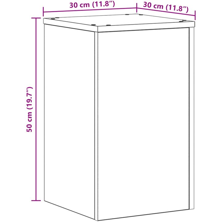Växtställ 2 st Svart Ek Konstruerat trä vidaXL 30 x 30 x 50 cm – bild 9