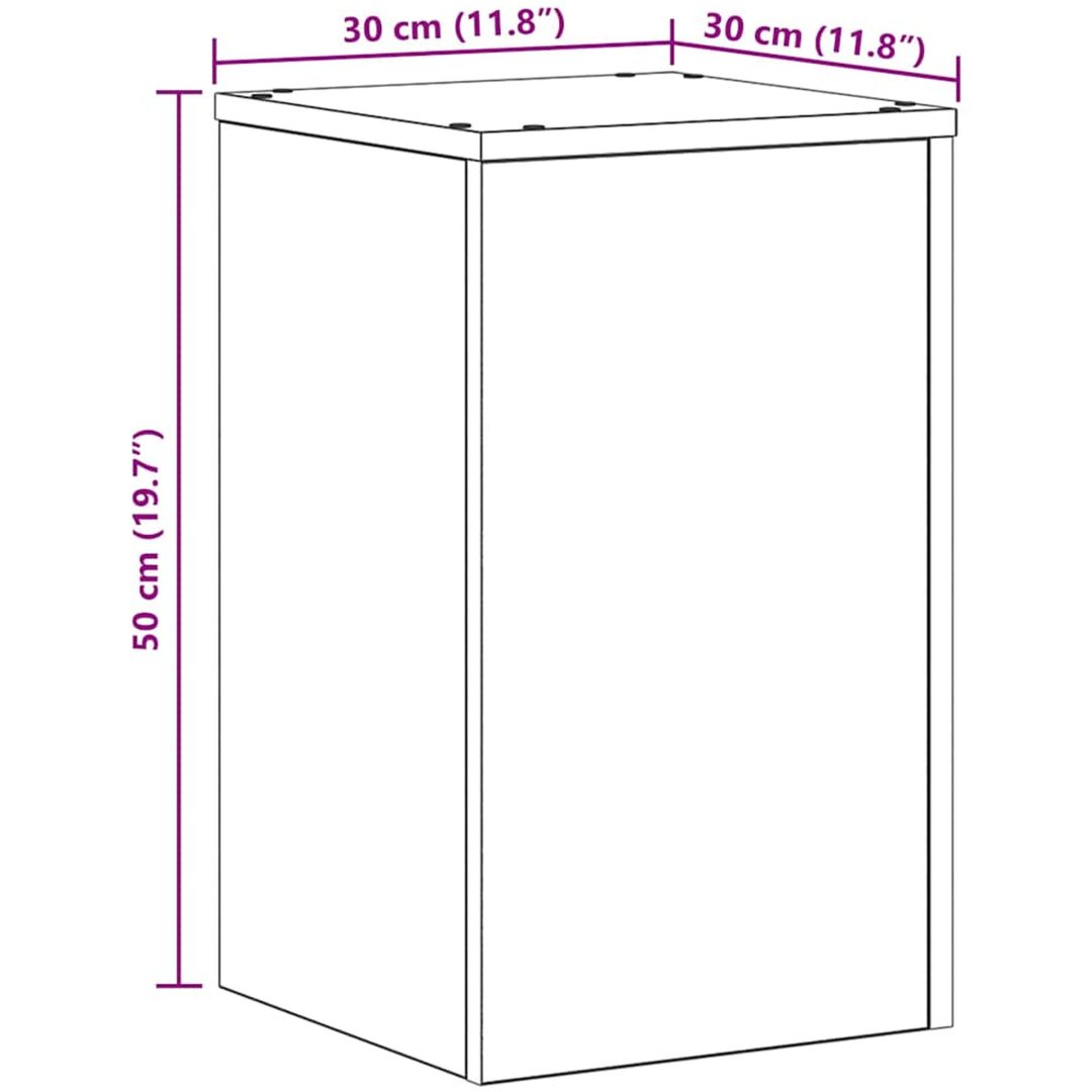 Växtställ 2 st Svart Ek Konstruerat trä vidaXL 30 x 30 x 50 cm – bild 10