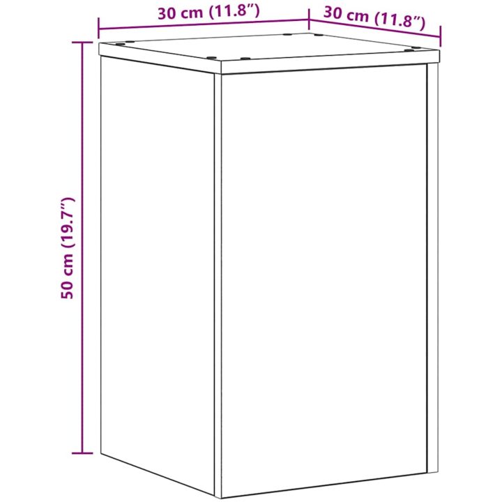 Växtställ 2 st Svart Ek Konstruerat trä vidaXL 30 x 30 x 50 cm – bild 10