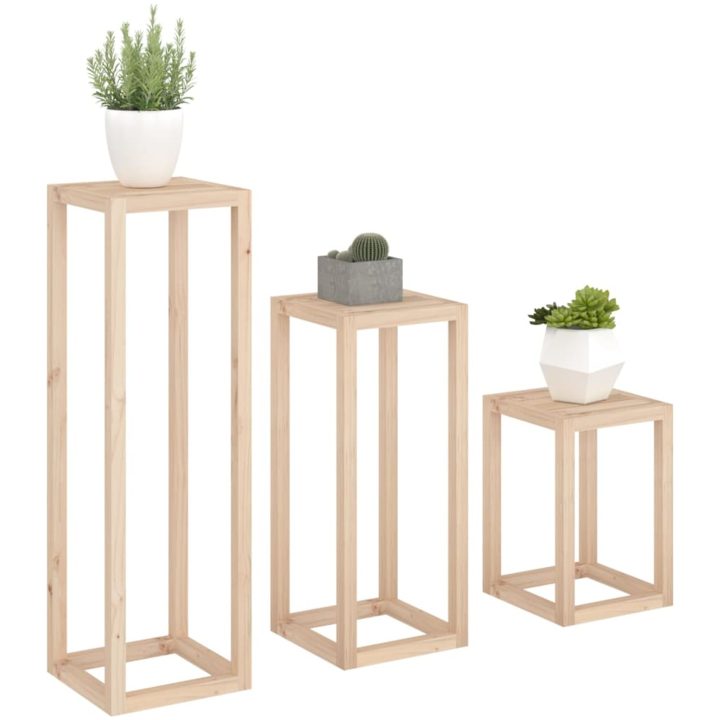 Växtställ 3 delar massiv furu vidaXL – bild 4