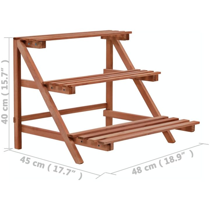 Växtställ 3 nivåer cedarträ vidaXL 48 x 45 x 40 cm – bild 6