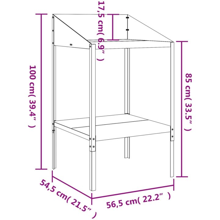 Växtställ antracit galvaniserat stål vidaXL 56.5 x 54.5 x 100 cm – bild 7