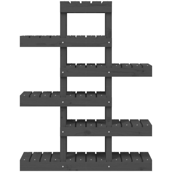Växtställ grå massiv furu vidaXL 85 x 25 x 109.5 cm – bild 5