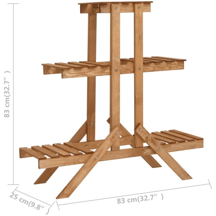 Växtställ granträ vidaXL 83 x 25 x 83 cm – bild 5