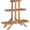 Växtställ granträ vidaXL 83 x 25 x 83 cm – miniatyr 1
