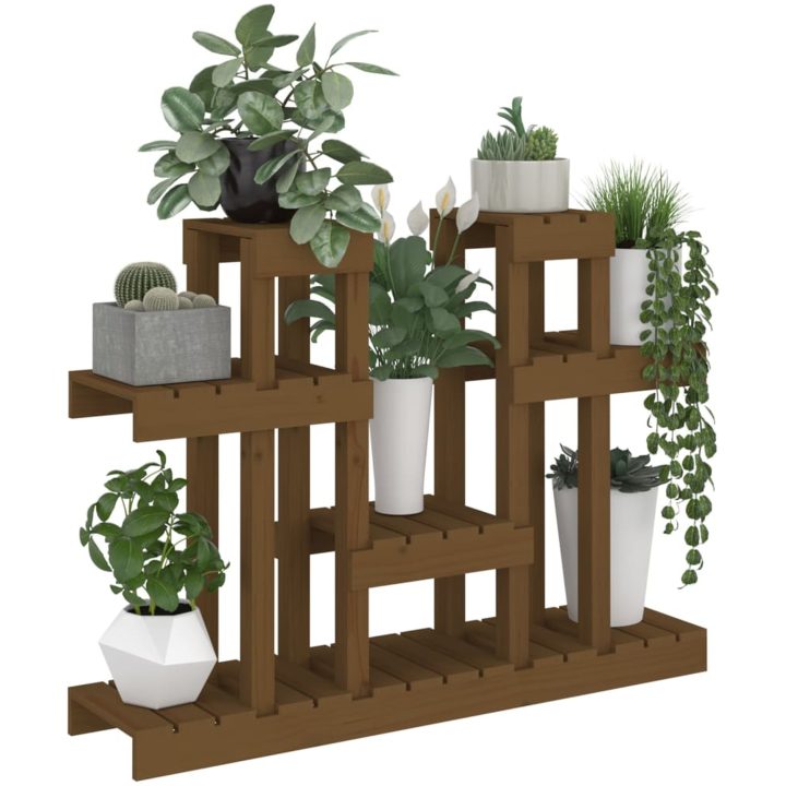 Växtställ honungsbrun massiv furu vidaXL 104.5 x 25 x 77.5 cm – bild 4
