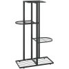 Växtställ med 4 hyllor svart metall vidaXL 43 x 22 x 76 cm – miniatyr 2