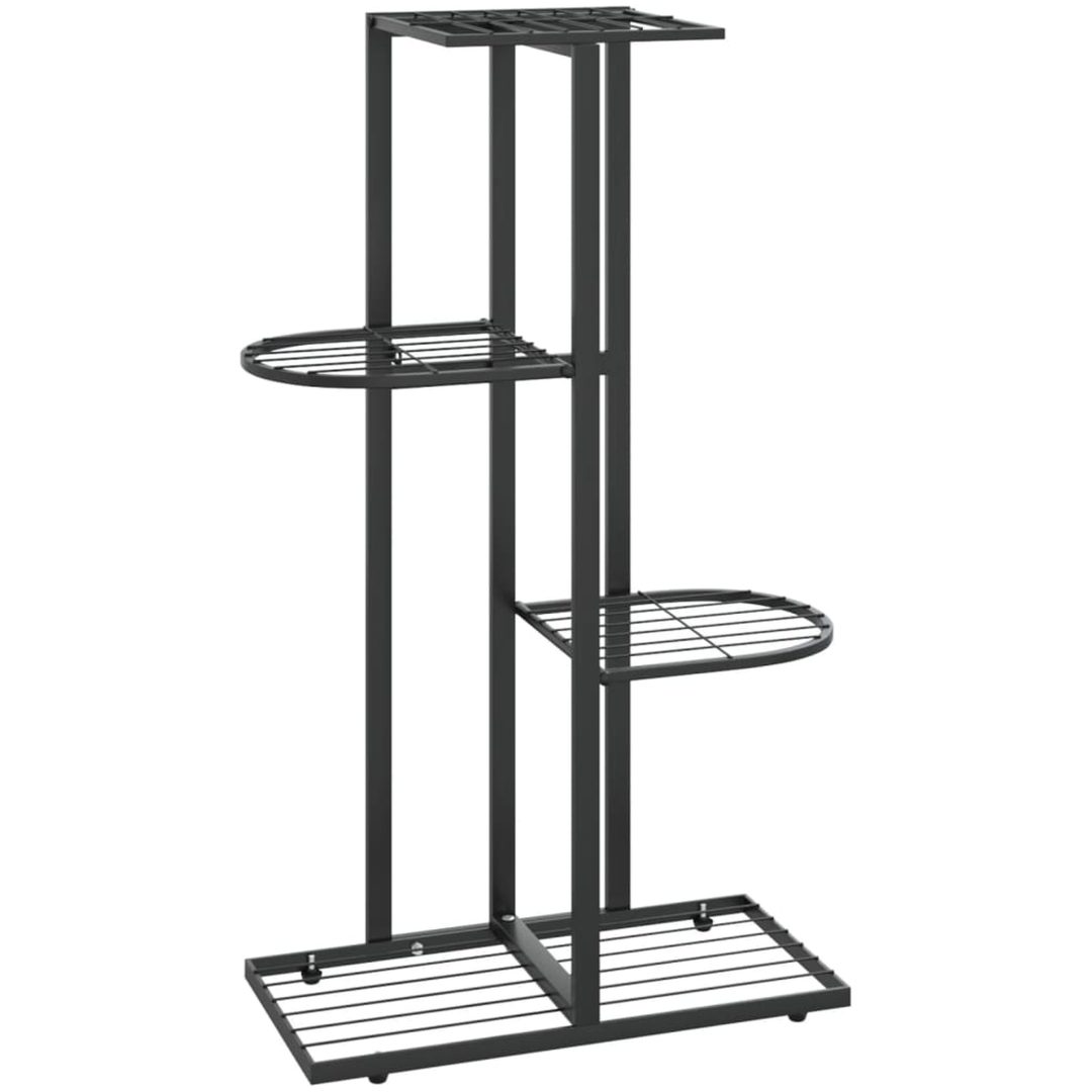 Växtställ med 4 hyllor svart metall vidaXL 43 x 22 x 76 cm – bild 2
