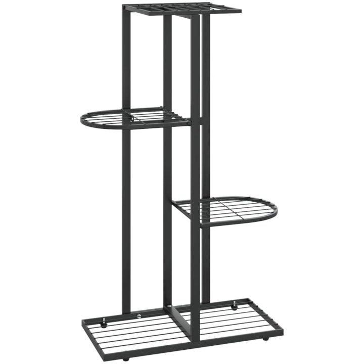 Växtställ med 4 hyllor svart metall vidaXL 43 x 22 x 76 cm – bild 2