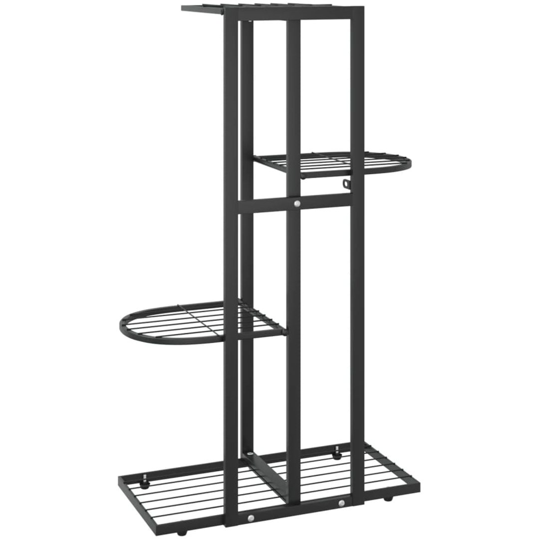 Växtställ med 4 hyllor svart metall vidaXL 43 x 22 x 76 cm – bild 5