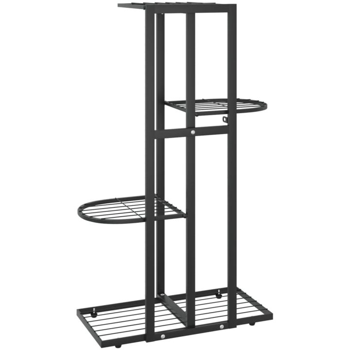 Växtställ med 4 hyllor svart metall vidaXL 43 x 22 x 76 cm – bild 5