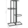 Växtställ med 4 hyllor svart metall vidaXL 43 x 22 x 76 cm – miniatyr 7
