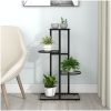 Växtställ med 4 hyllor svart metall vidaXL 43 x 22 x 76 cm – miniatyr 1