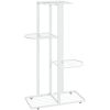 Växtställ med 4 hyllor vit metall vidaXL 43 x 22 x 76 cm – miniatyr 2