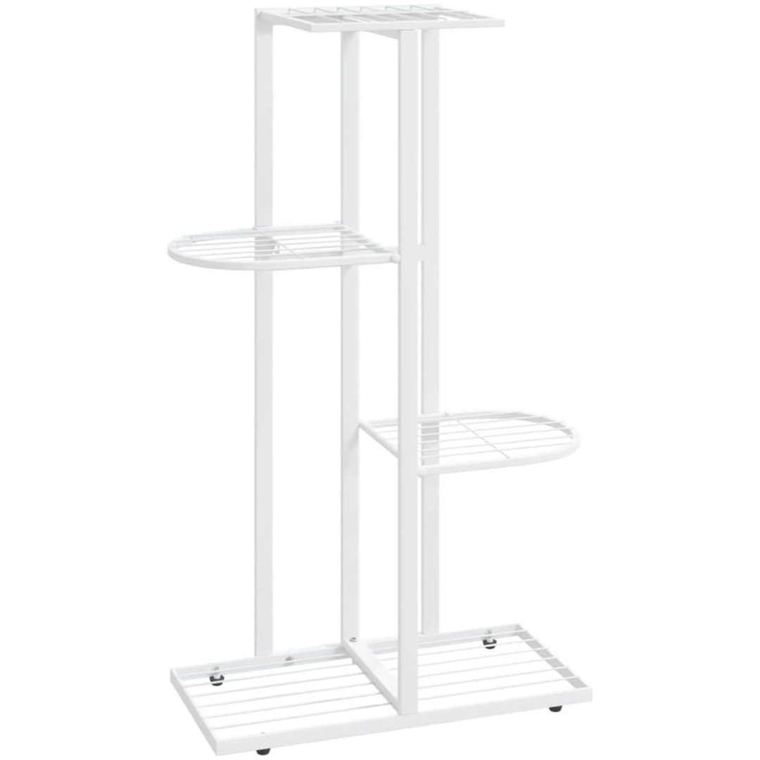 Växtställ med 4 hyllor vit metall vidaXL 43 x 22 x 76 cm – bild 2