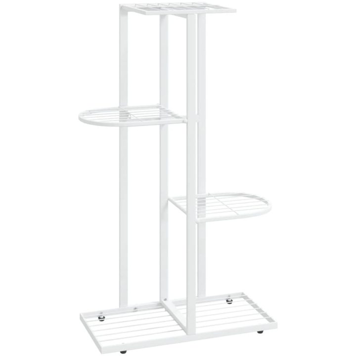 Växtställ med 4 hyllor vit metall vidaXL 43 x 22 x 76 cm – bild 2