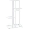 Växtställ med 4 hyllor vit metall vidaXL 43 x 22 x 76 cm – miniatyr 5