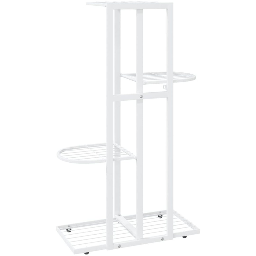 Växtställ med 4 hyllor vit metall vidaXL 43 x 22 x 76 cm – bild 5