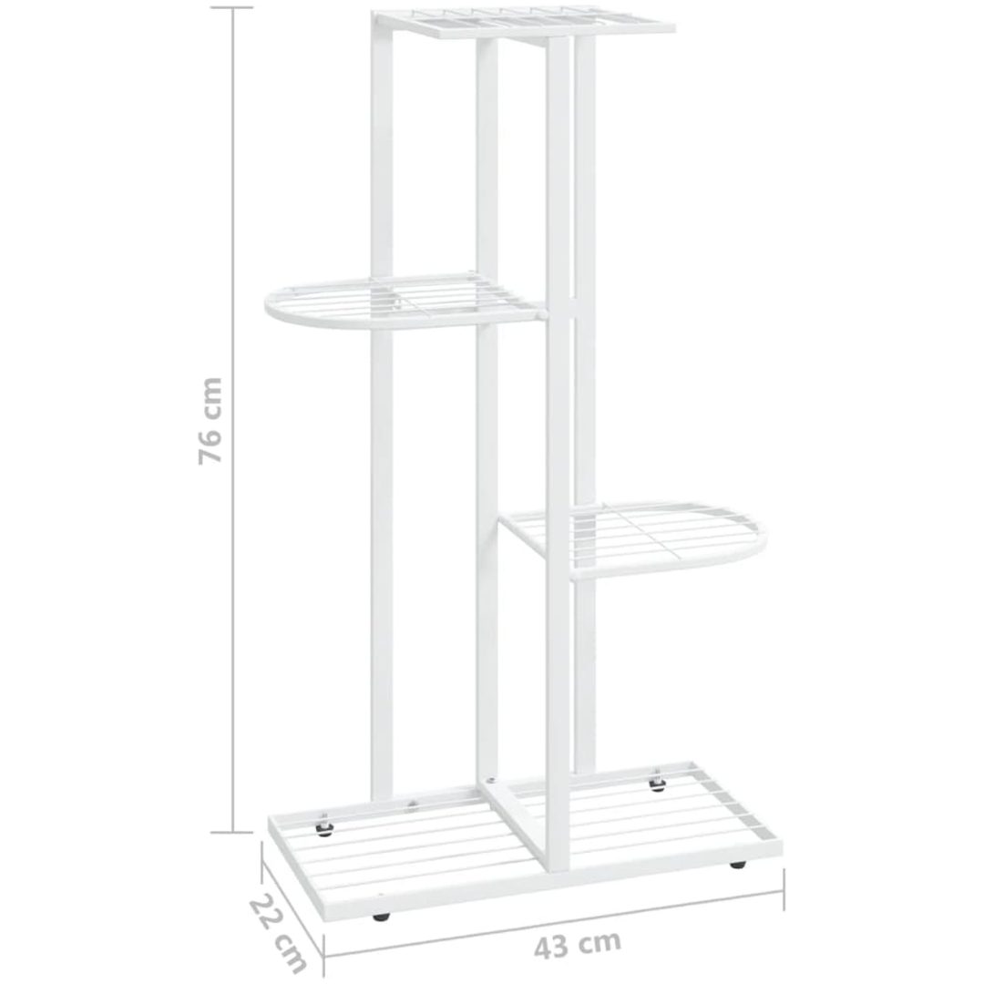 Växtställ med 4 hyllor vit metall vidaXL 43 x 22 x 76 cm – bild 7