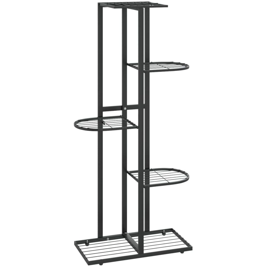 Växtställ med 5 hyllor svart metall vidaXL 43 x 22 x 98 cm – bild 2