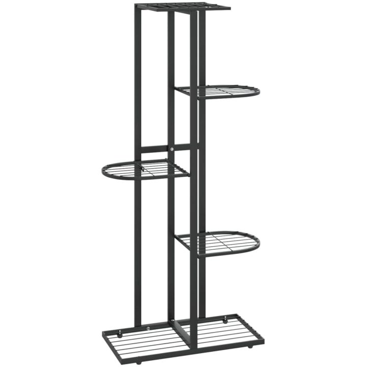 Växtställ med 5 hyllor svart metall vidaXL 43 x 22 x 98 cm – bild 2