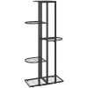 Växtställ med 5 hyllor svart metall vidaXL 43 x 22 x 98 cm – miniatyr 5