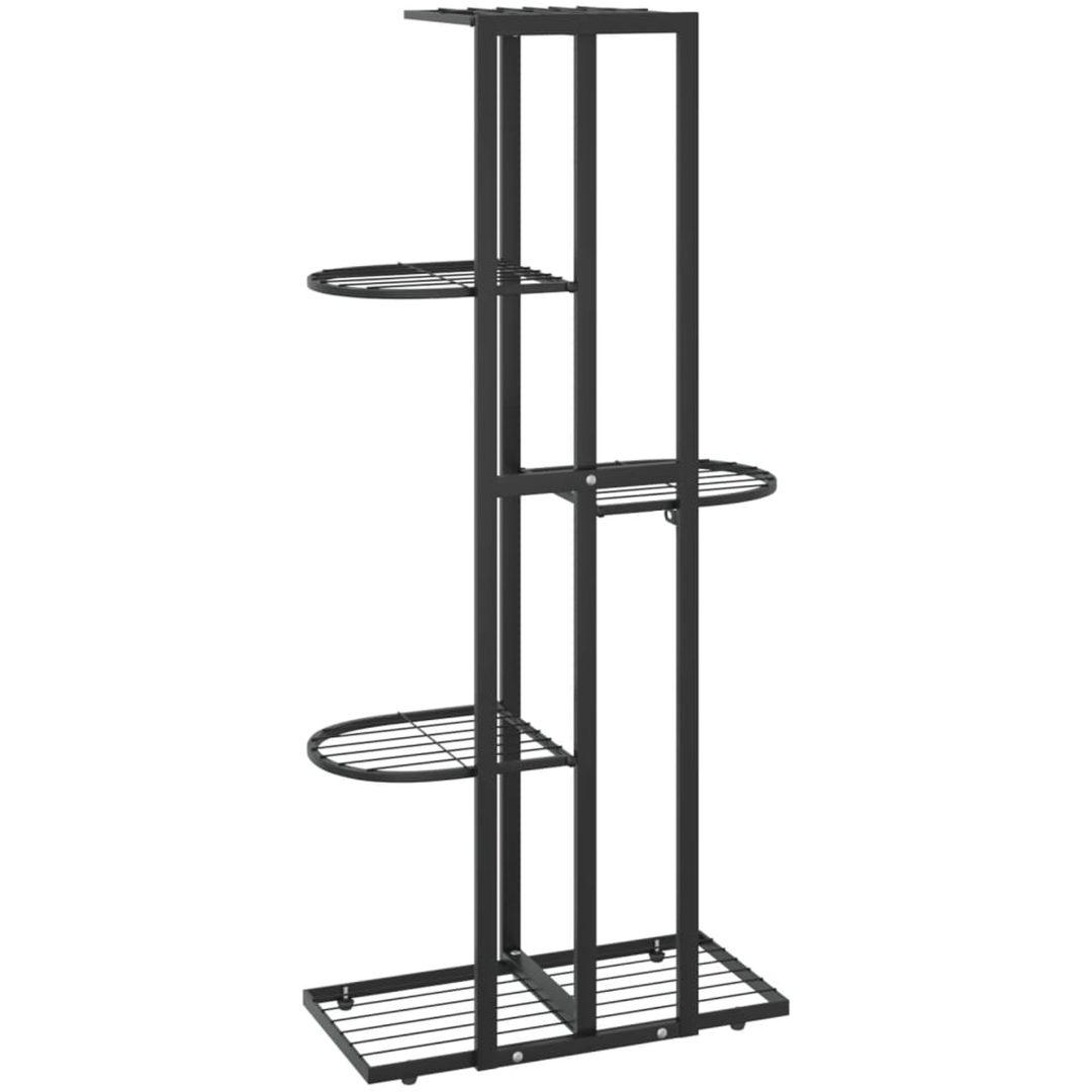 Växtställ med 5 hyllor svart metall vidaXL 43 x 22 x 98 cm – bild 5
