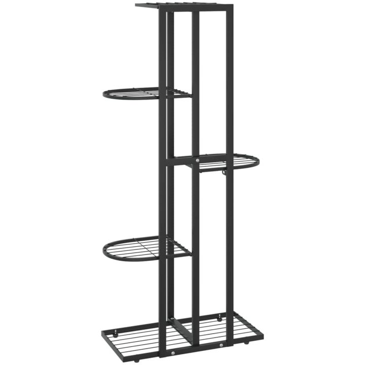 Växtställ med 5 hyllor svart metall vidaXL 43 x 22 x 98 cm – bild 5