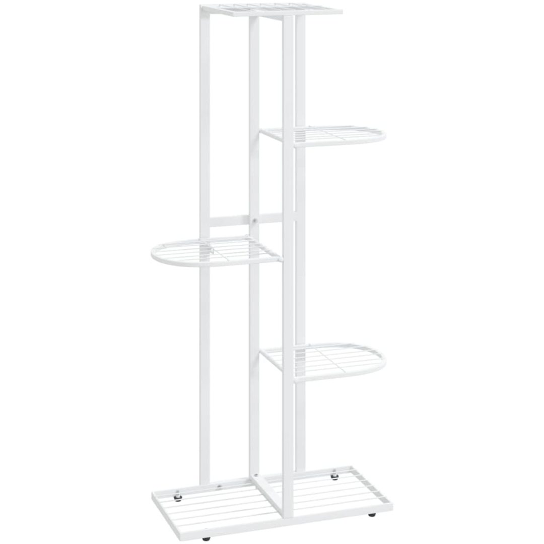 Växtställ med 5 hyllor vit metall vidaXL 43 x 22 x 98 cm – bild 2
