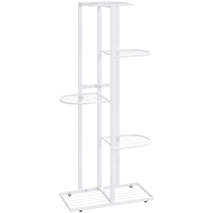 Växtställ med 5 hyllor vit metall vidaXL 43 x 22 x 98 cm – bild 2