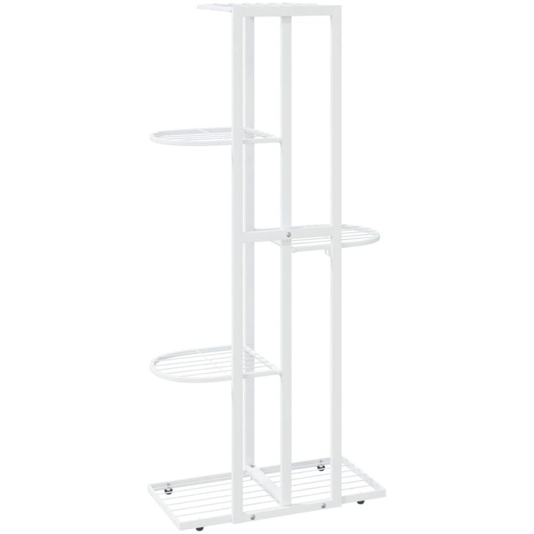 Växtställ med 5 hyllor vit metall vidaXL 43 x 22 x 98 cm – bild 5