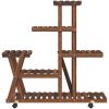 Växtställ med hjul 95x25x101 cm massiv furu vidaXL 25 x 95 x 101 cm – miniatyr 4