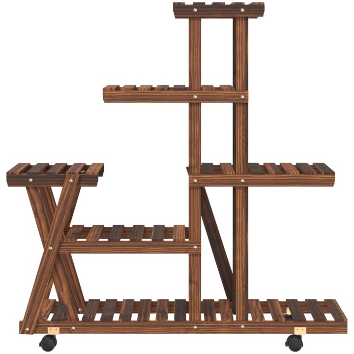 Växtställ med hjul 95x25x101 cm massiv furu vidaXL 25 x 95 x 101 cm – bild 4