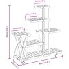 Växtställ med hjul 95x25x101 cm massiv furu vidaXL 25 x 95 x 101 cm – miniatyr 8