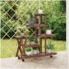 Växtställ med hjul 95x25x101 cm massiv furu vidaXL 25 x 95 x 101 cm – miniatyr 1