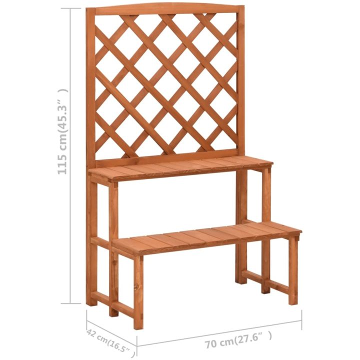 Växtställ med spaljé 70x42x115 cm massivt granträ vidaXL – bild 6