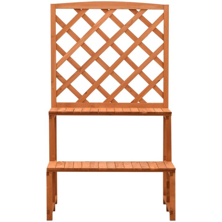 Växtställ med spaljé orange 70x42x120 cm massivt granträ vidaXL – bild 2