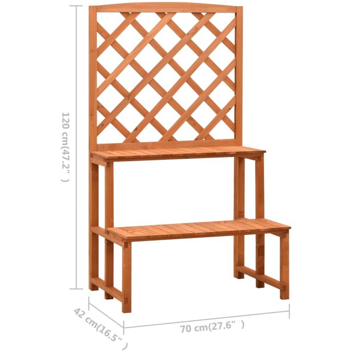 Växtställ med spaljé orange 70x42x120 cm massivt granträ vidaXL – bild 6