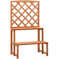 Växtställ med spaljé orange 70x42x120 cm massivt granträ vidaXL