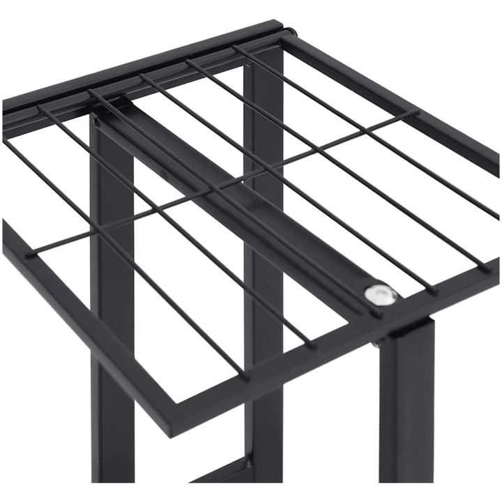 Växtställ på hjul 4 hyllor svart järn vidaXL 44 x 23 x 80 cm – bild 8