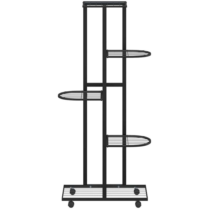 Växtställ på hjul 5 hyllor 44x23x100 cm svart järn vidaXL 45 x 23 x 100 cm – bild 5