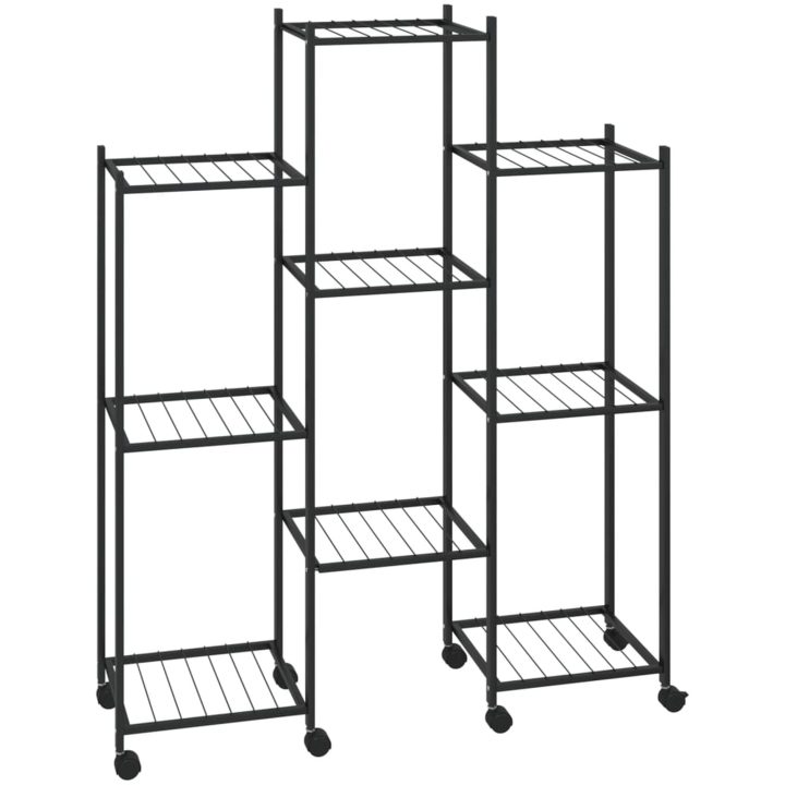 Växtställ på hjul 83x25x103,5 cm svart järn vidaXL – bild 2