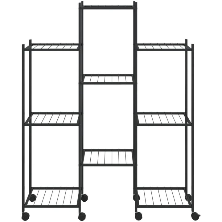 Växtställ på hjul 83x25x103,5 cm svart järn vidaXL – bild 3