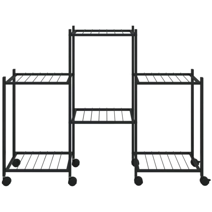 Växtställ på hjul 83x25x63,5 cm svart järn vidaXL – bild 3