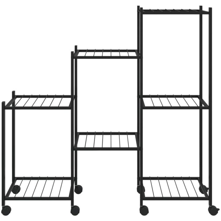 Växtställ på hjul 83x25x83,5 cm svart järn vidaXL – bild 3