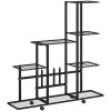 Växtställ på hjul svart metall vidaXL 94.5 x 25 x 92.5 cm – miniatyr 2