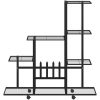 Växtställ på hjul svart metall vidaXL 94.5 x 25 x 92.5 cm – miniatyr 5
