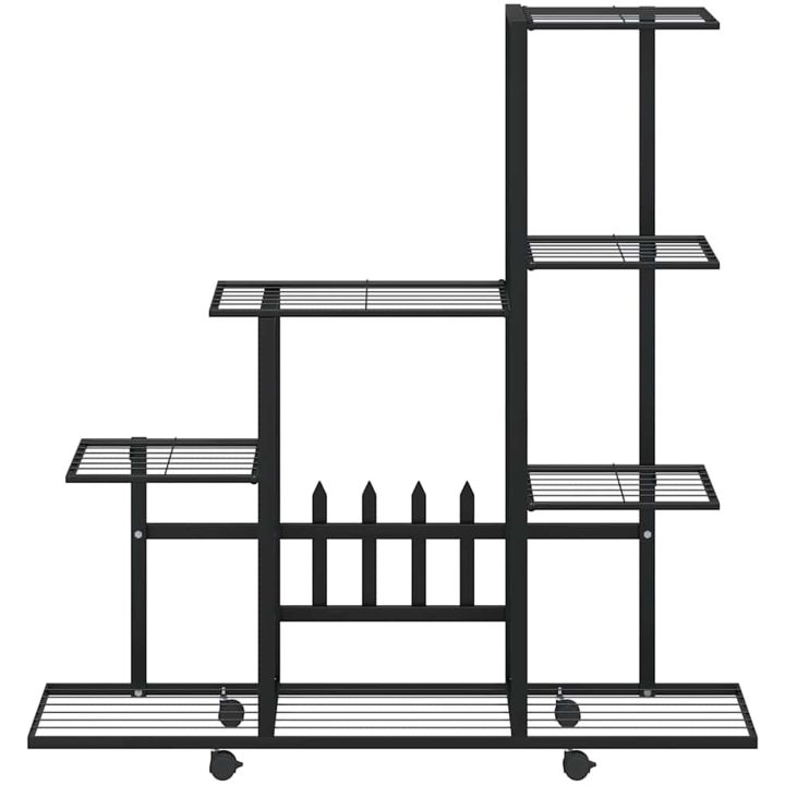 Växtställ på hjul svart metall vidaXL 94.5 x 25 x 92.5 cm – bild 5